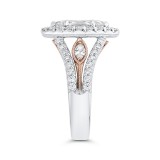 Shah Luxury 14K Two-Tone Gold Marquise Diamond Halo Engagement Ring with Split Shank (Semi-Mount) photo 3