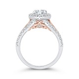 Shah Luxury 14K Two-Tone Gold Marquise Diamond Halo Engagement Ring with Split Shank (Semi-Mount) photo 4