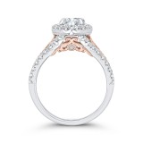 Shah Luxury 14K Two-Tone Gold Marquise Diamond Halo Engagement Ring with Split Shank (Semi-Mount) photo 4