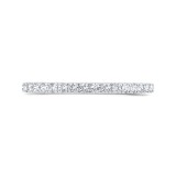 Shah Luxury 14K White Gold Half Run Diamond Wedding Band with Milgrain photo