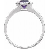 14K White Amethyst & .05 CTW Diamond Ring photo 2