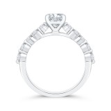 Shah Luxury 14K White Gold Round Cut Diamond 1/2 Run Engagement Ring (Semi-Mount) photo 4