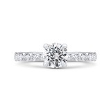 Shah Luxury 14K White Gold Round Cut Diamond 1/2 Run Engagement Ring (Semi-Mount) photo