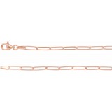 14K Rose 2.6 mm Elongated Link Chain 7 Bracelet photo