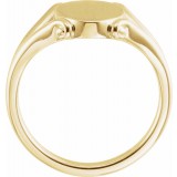 14K Yellow 13x9 mm Oval Signet Ring photo 2