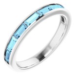 14K White Aquamarine Ring photo