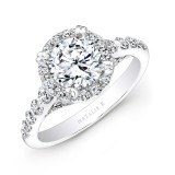 18k White Gold Halo Diamond Engagement Ring photo