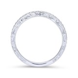 Gabriel & Co. 14k White Gold Victorian Diamond Wedding Band photo 2