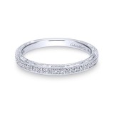 Gabriel & Co. 14k White Gold Victorian Diamond Wedding Band photo