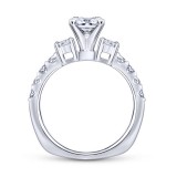 Gabriel & Co. 14k White Gold Contemporary 3 Stone Engagement Ring photo 2