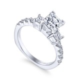 Gabriel & Co. 14k White Gold Contemporary 3 Stone Engagement Ring photo 3