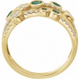 14K Yellow Emerald & 3/8 CTW Diamond Ring photo 2
