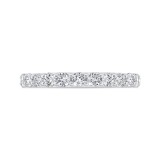 Shah Luxury 14K White Gold Half Run Diamond Wedding Band with Round Shank photo