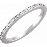 14K White 1/8 CTW Diamond Matching Band photo