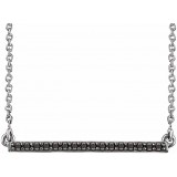 14K White 1/6 CTW Black Diamond Bar 18 Necklace photo