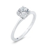 Shah Luxury 14K White Gold Diamond Engagement Ring with Plain Shank (Semi-Mount) photo 2
