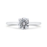 Shah Luxury 14K White Gold Diamond Engagement Ring with Plain Shank (Semi-Mount) photo