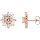 14K Rose Morganite & 3/4 CTW Diamond Earrings photo
