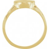 14K Yellow 14x11 mm Oval Signet Ring photo 2