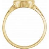 14K Yellow 14x11 mm Oval Signet Ring photo 4
