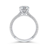 Shah Luxury 14K White Gold Round Diamond Cathedral Style Engagement Ring (Semi-Mount) photo 4