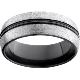 Black Zirconium Double Domed Band with Stone Finish photo