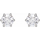 14K White 4.5 mm I1 3/4 CTW Diamond 6-Prong Wire Basket Earrings photo 2