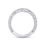 Gabriel & Co. 14k White Gold Victorian Diamond Wedding Band photo 2