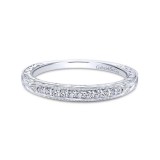 Gabriel & Co. 14k White Gold Victorian Diamond Wedding Band photo