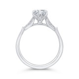 Shah Luxury 14K White Gold Oval Cut Diamond Engagement Ring (Semi-Mount) photo 4
