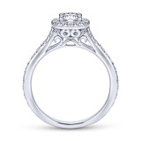 Gabriel & Co. 14k White Gold Victorian Halo Engagement Ring photo 2