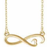 14K Yellow Infinity-Inspired Heart 16-18 Necklace photo