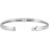 14K White 1 CTW Diamond Criss-Cross Bangle Bracelet photo 2