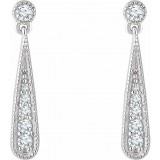 14K White 1/6 CTW Diamond Teardrop Earrings photo 2
