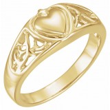 14K Yellow Heart Ring photo