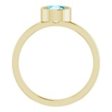 14K Yellow 6 mm Round Blue Zircon Ring photo 2
