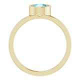 14K Yellow 6 mm Round Blue Zircon Ring photo 2