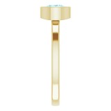 14K Yellow 6 mm Round Blue Zircon Ring photo 4