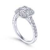 Gabriel & Co. 14k White Gold Contemporary Halo Engagement Ring photo 3