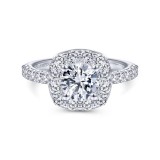 Gabriel & Co. 14k White Gold Contemporary Halo Engagement Ring photo