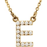 14K Yellow Initial E 1/8 CTW Diamond 16 Necklace photo