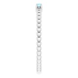 14K White Aquamarine Beaded Ring photo 4