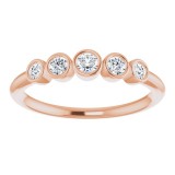 14K Rose 1/4 CTW Diamond Graduated Bezel-Set Ring photo 3