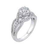 Shah Luxury 14K White Gold Round Diamond Engagement Ring with Split Shank (Semi-Mount) photo 2