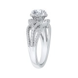 Shah Luxury 14K White Gold Round Diamond Engagement Ring with Split Shank (Semi-Mount) photo 3