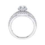 Shah Luxury 14K White Gold Round Diamond Engagement Ring with Split Shank (Semi-Mount) photo 4