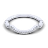 Gabriel & Co. 14k White Gold Contemporary Curved Wedding Band photo