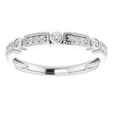 14K White 1/10 CTW Diamond Stackable Ring photo 3