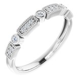 14K White 1/10 CTW Diamond Stackable Ring photo