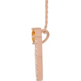 14K Rose Citrine & 3/8 CTW Diamond 16-18 Necklace photo 2